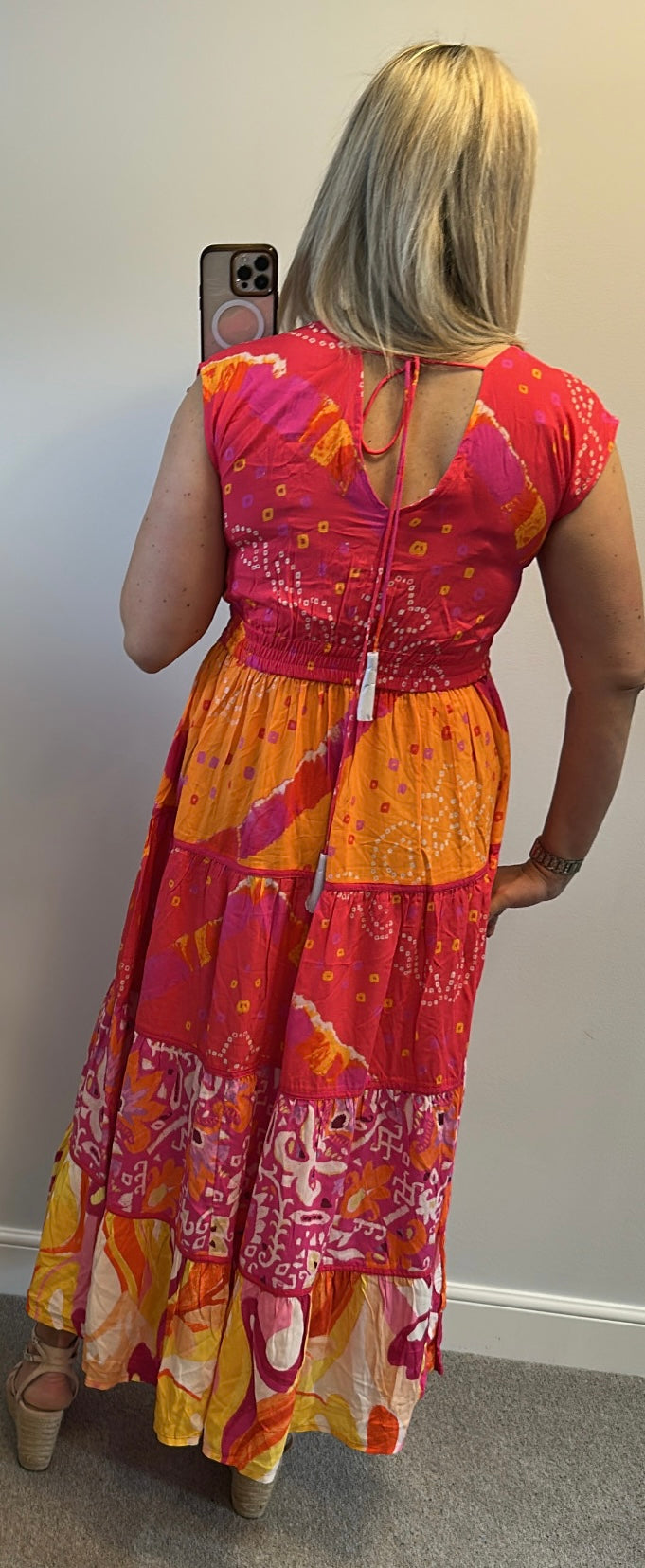 Monsoon pink sequin dress size M would fit up to size 12