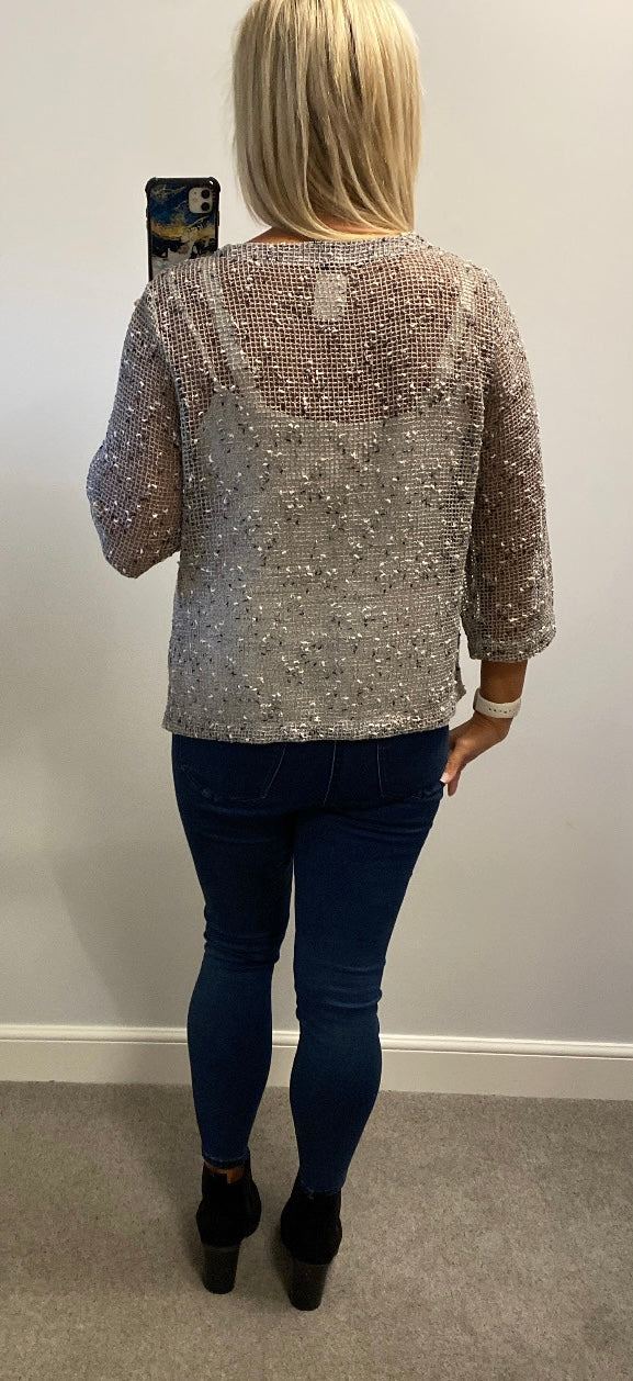 CasaMia exclusive grey knit jumper size m/L would fit upto size 16