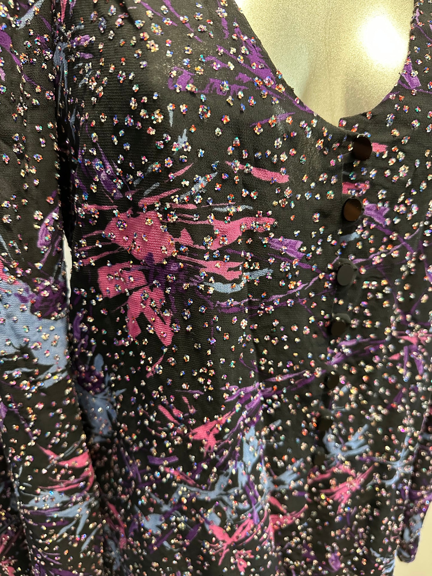 Caroline Charles black embellished top size 12