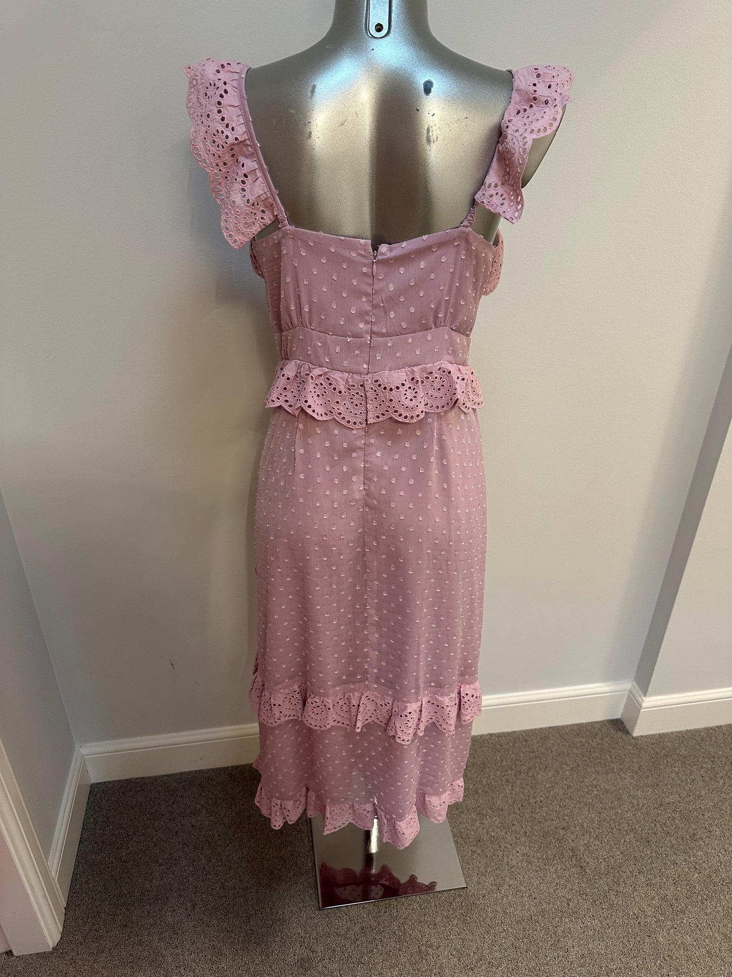 Hope & ivy light pink midi dress size 10
