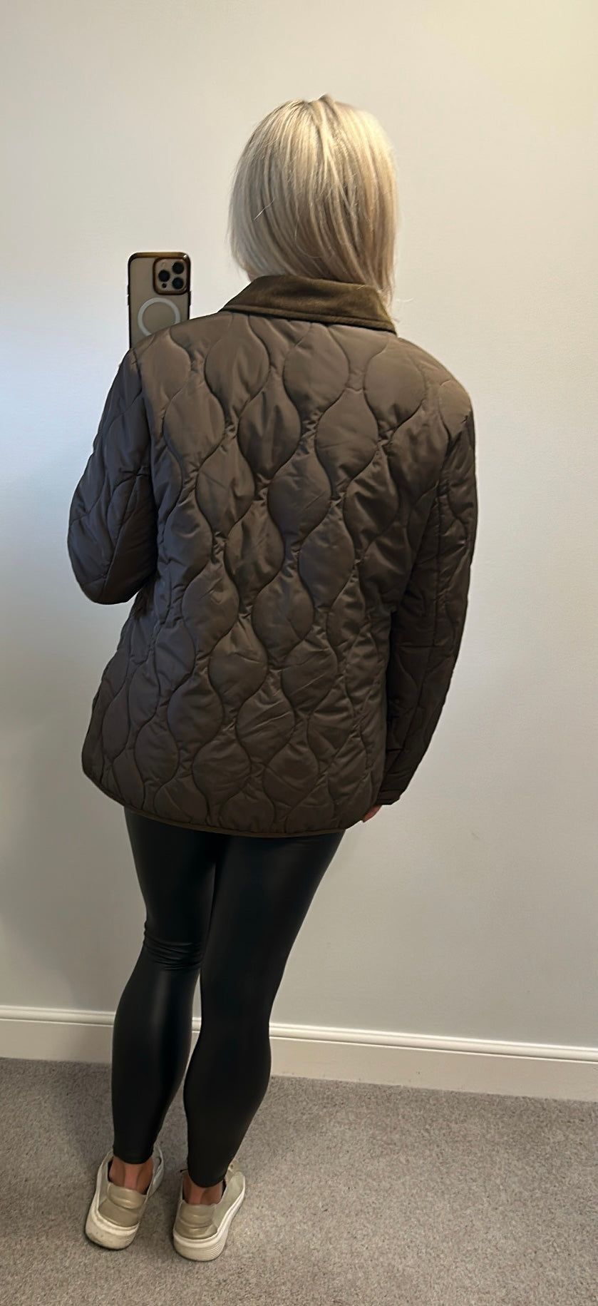 QED brown quilted jacket size M (oversized) would fit upto size 18
