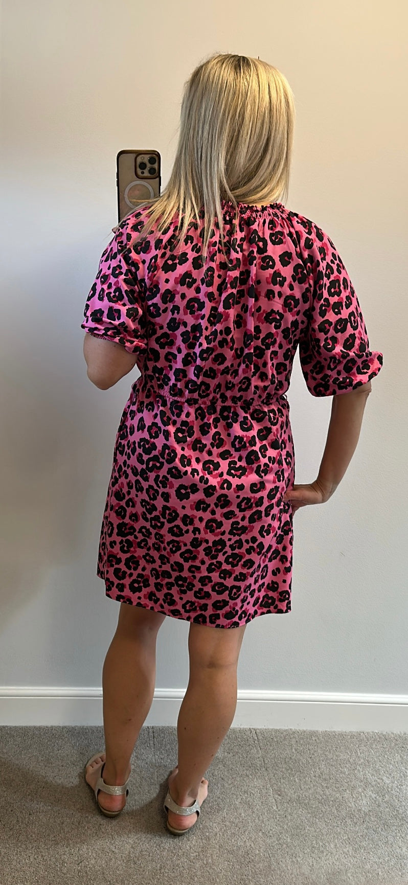 George pink print dress size 12