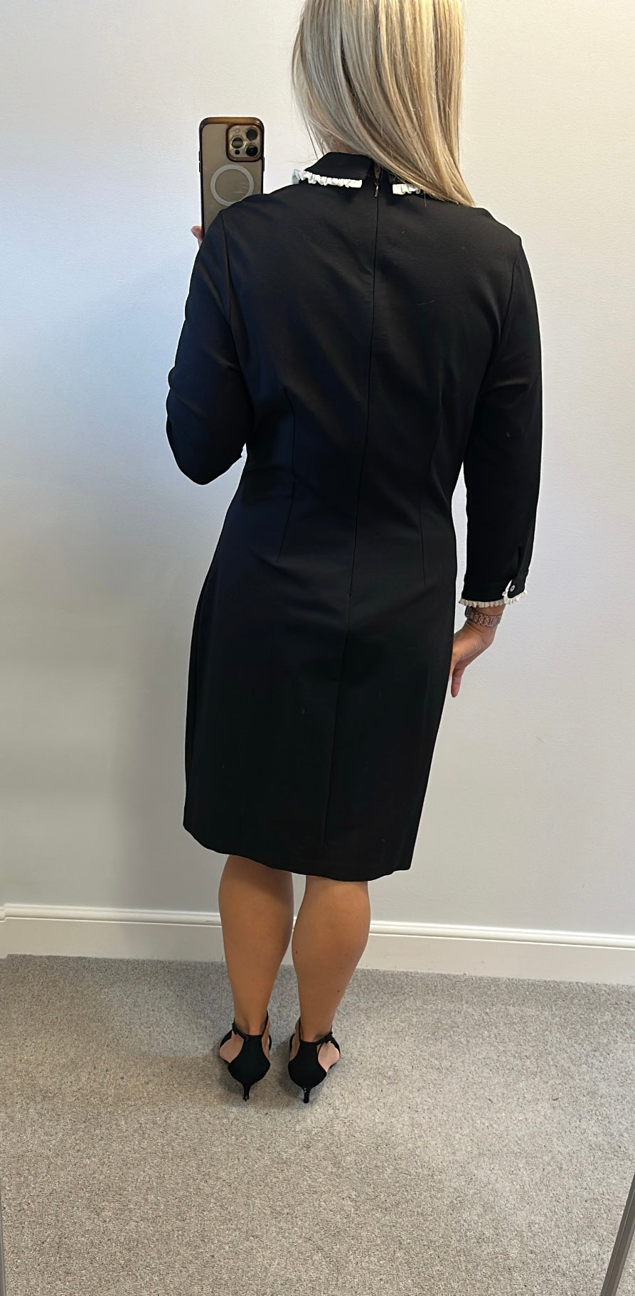Monsoon black collared dress size 18