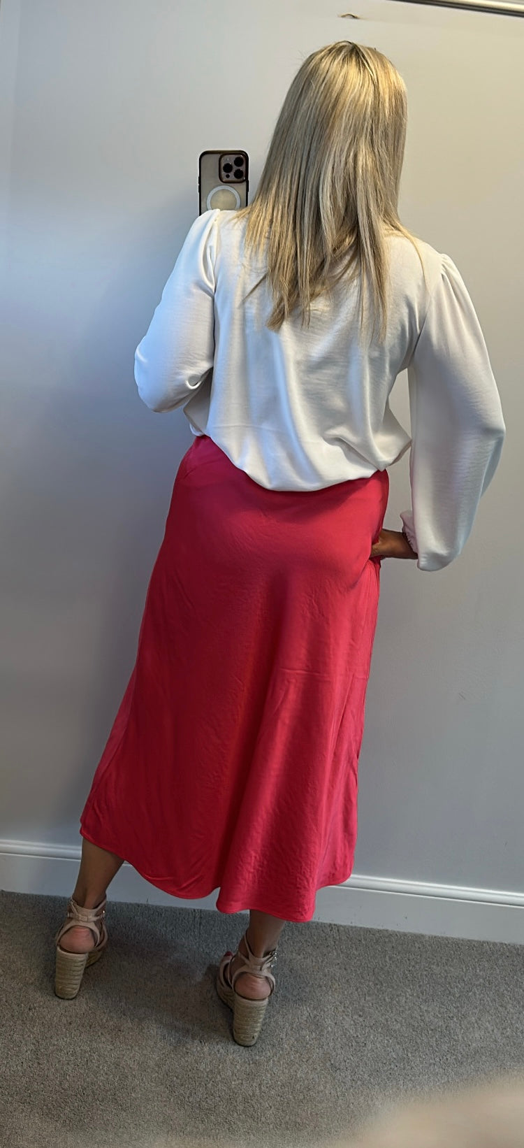French connection pink midi skirt size M fitting up to size 12
