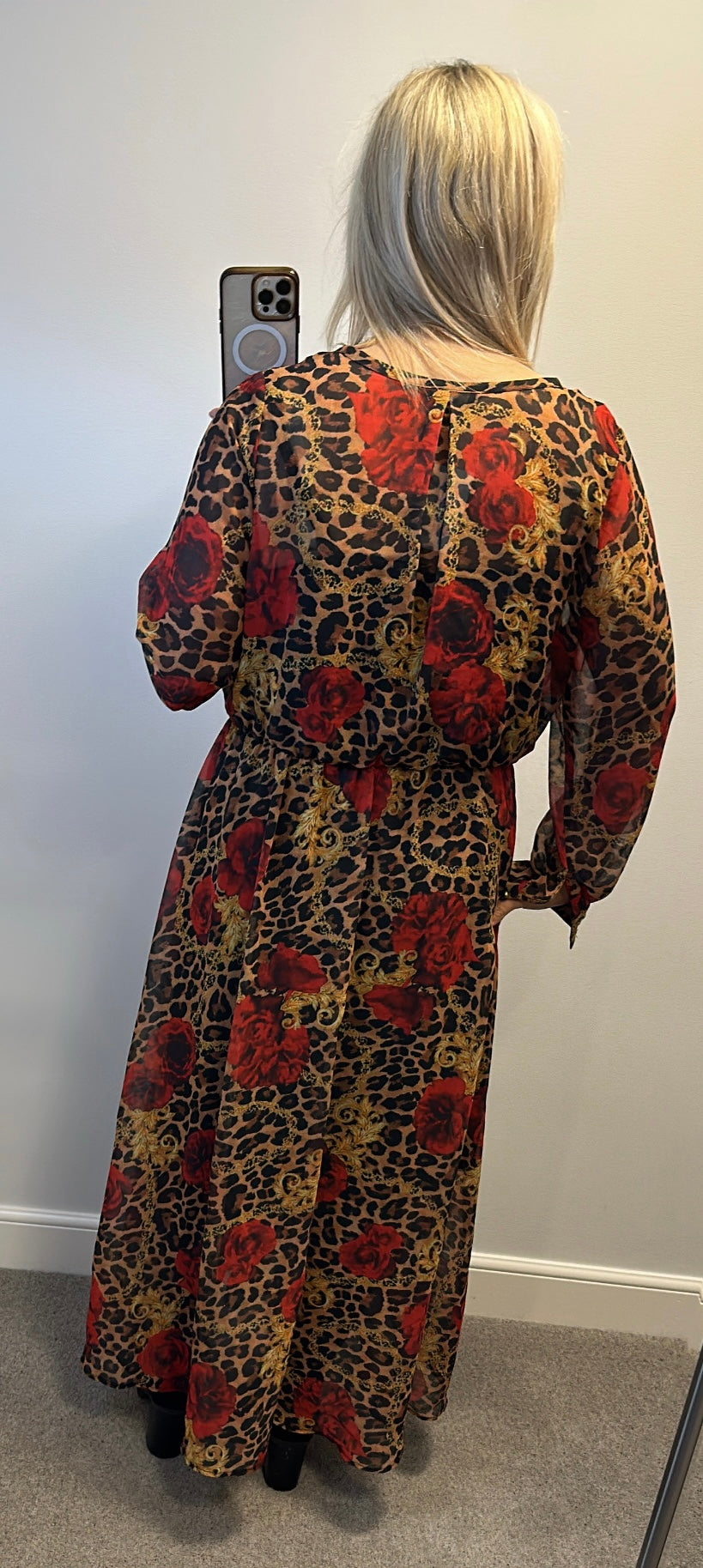 Joanna Hope animal print red rose dress size 18 brand-new with tags