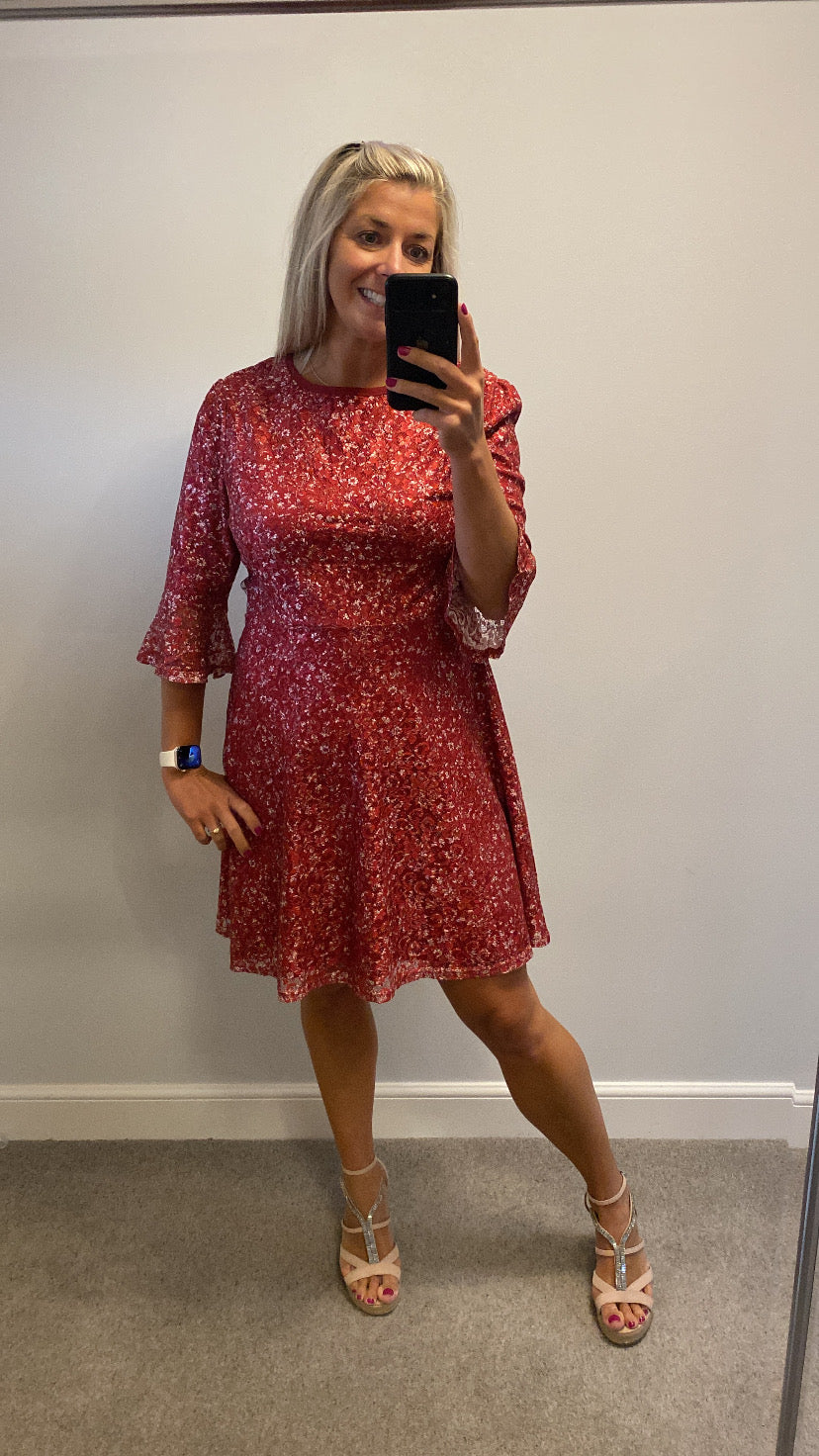 Izabel London red lace dress size 14 brand new with tags