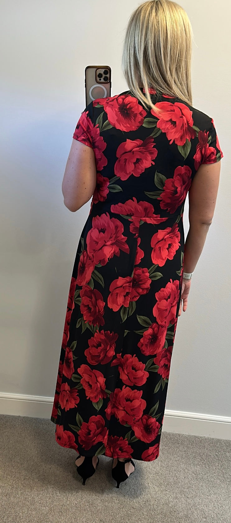 Nightingales black floral dress size 14