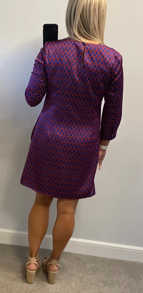 Pepperberry blue and purple print dress size 14 brand new with tags