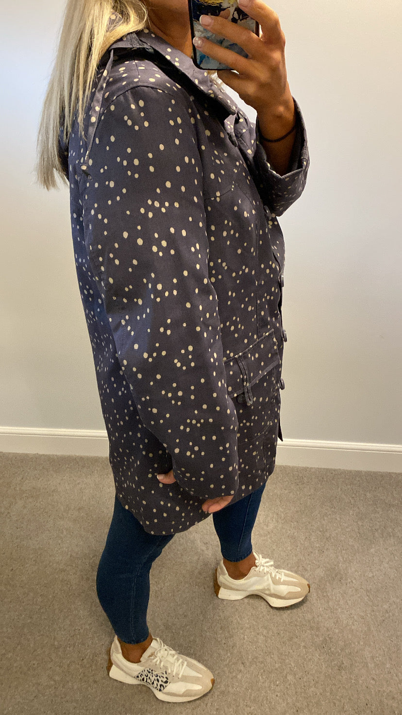 White stuff blue polka dot jacket (detachable hood) size 16