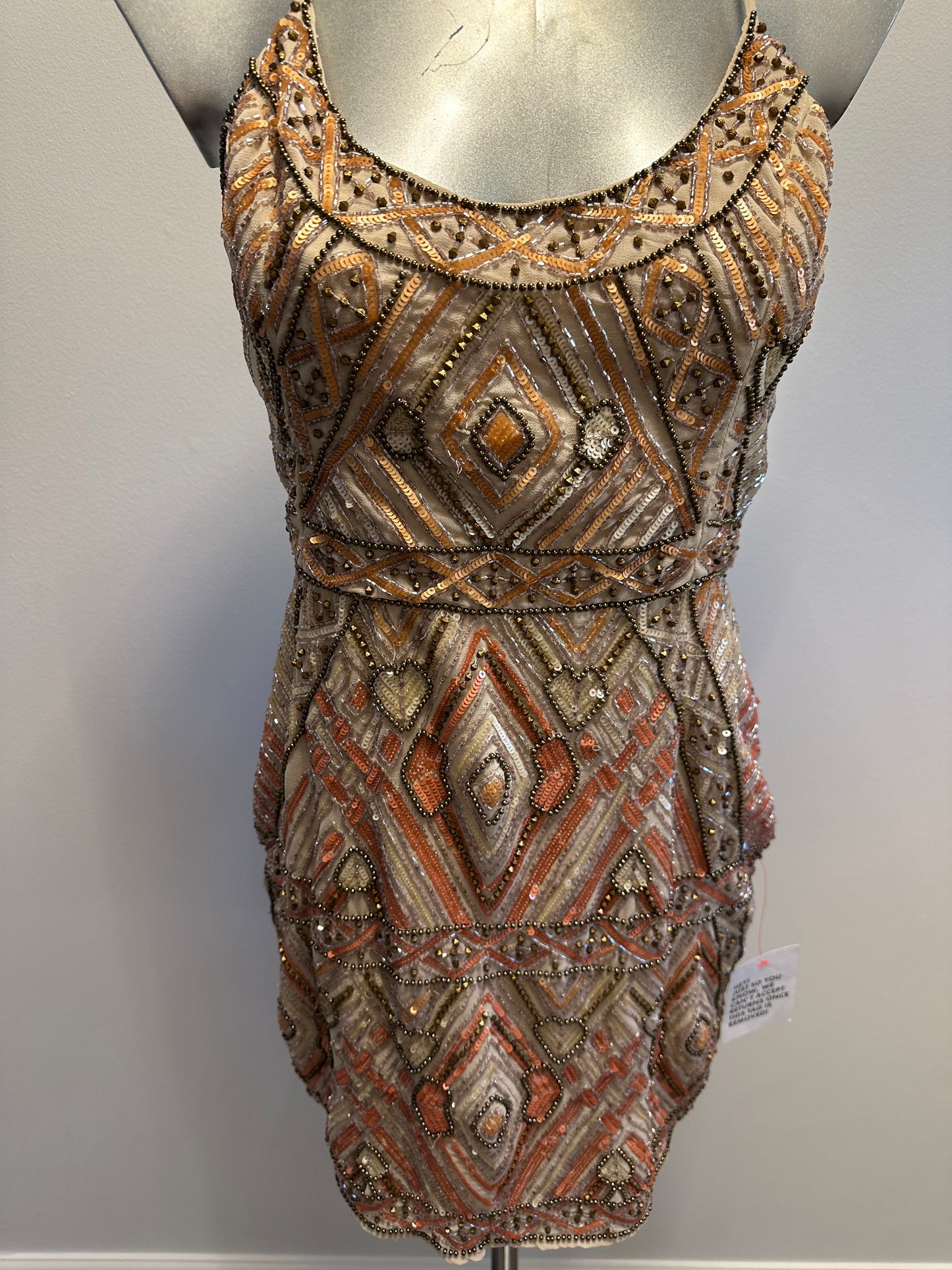 ASOS gold embellished dress size 10