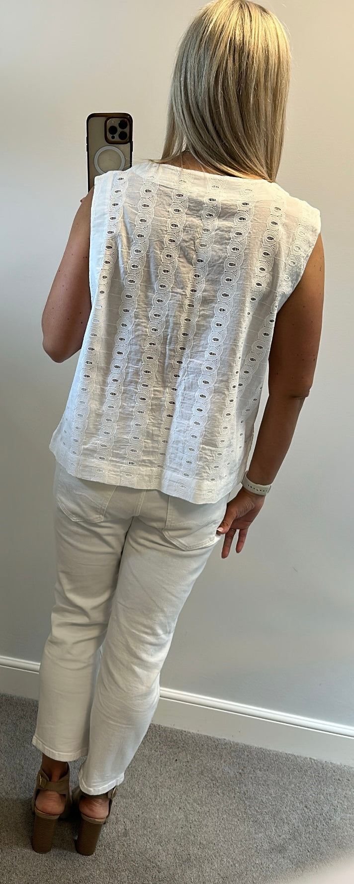 Next white embroidered top size 18