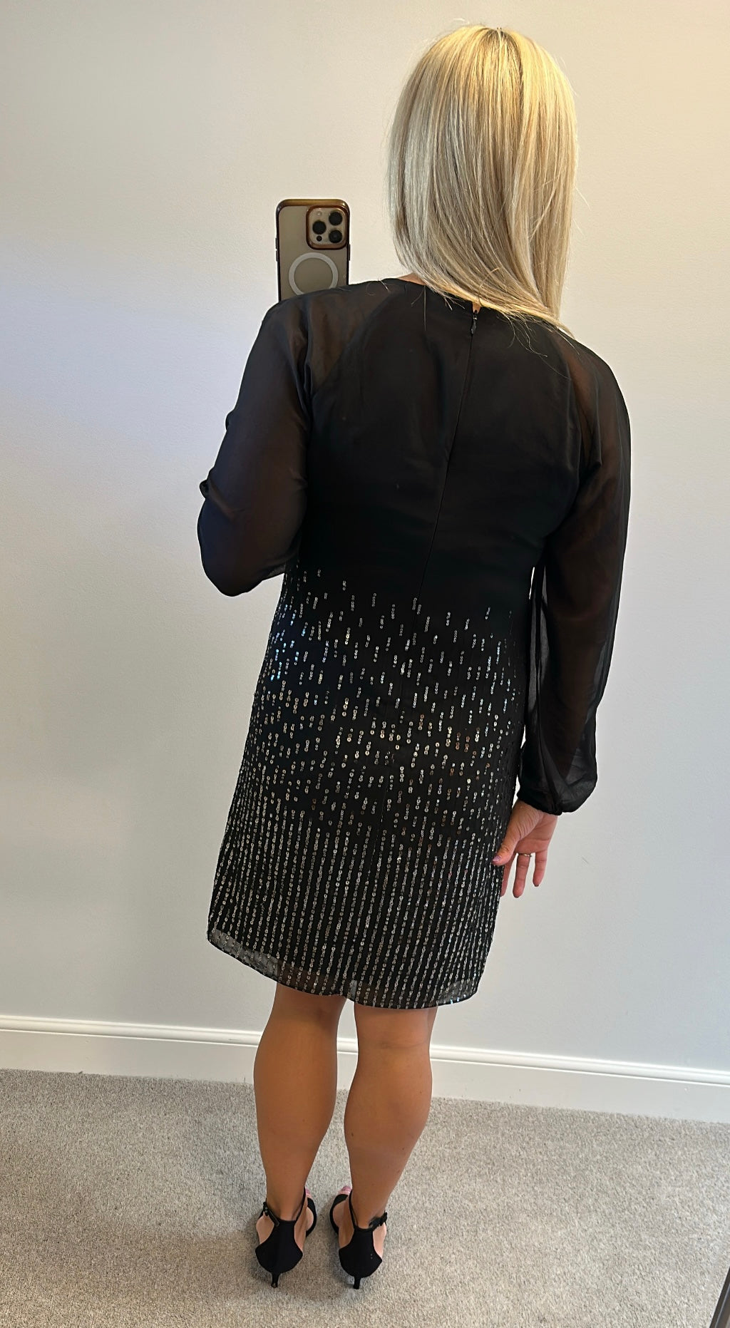 Sosander black sequin dress size 12