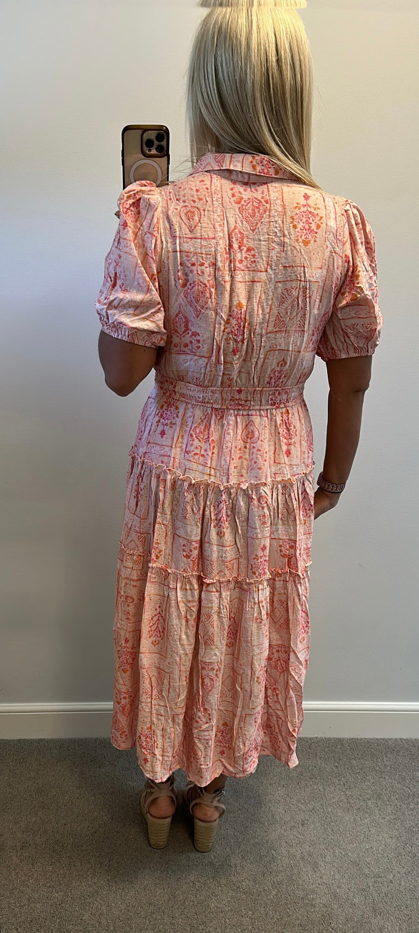 Valleygirl rose pink print dress size 12