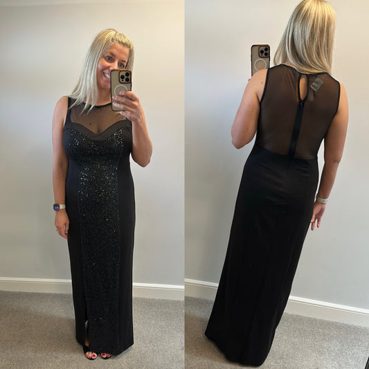 Love label black sequin evening dress size 16