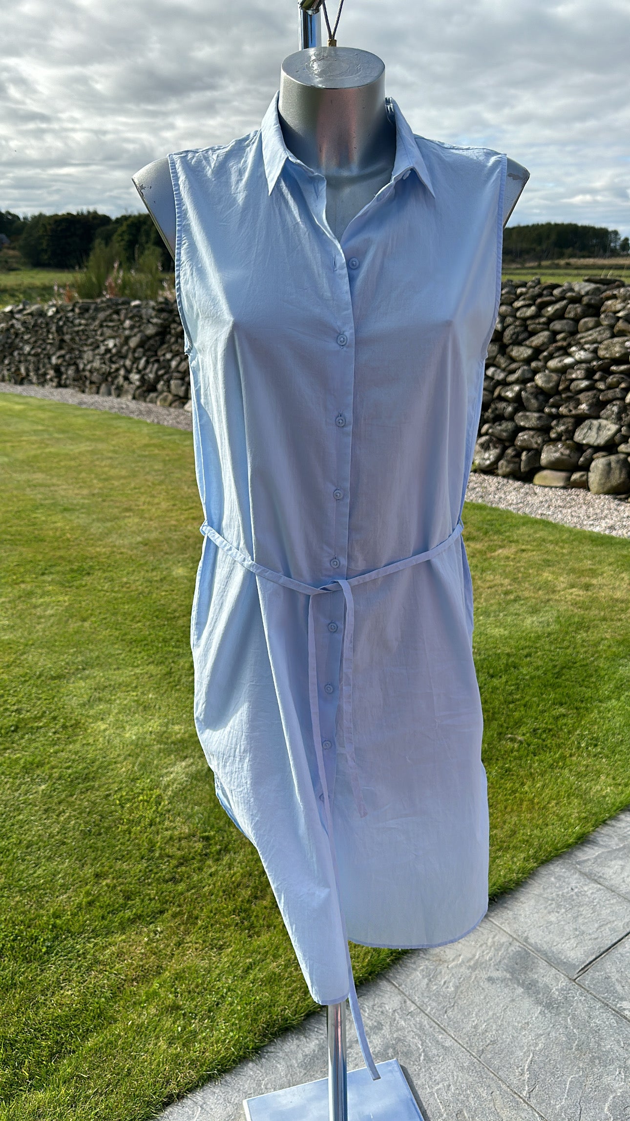 H&M light blue shirt dress size 12