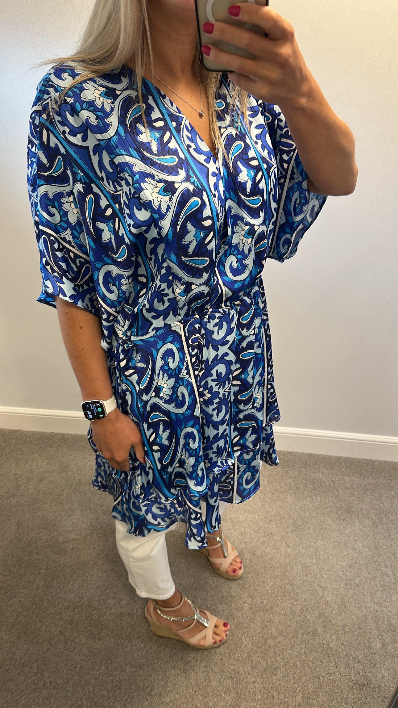 Lipsy blue paisley print dress size 18