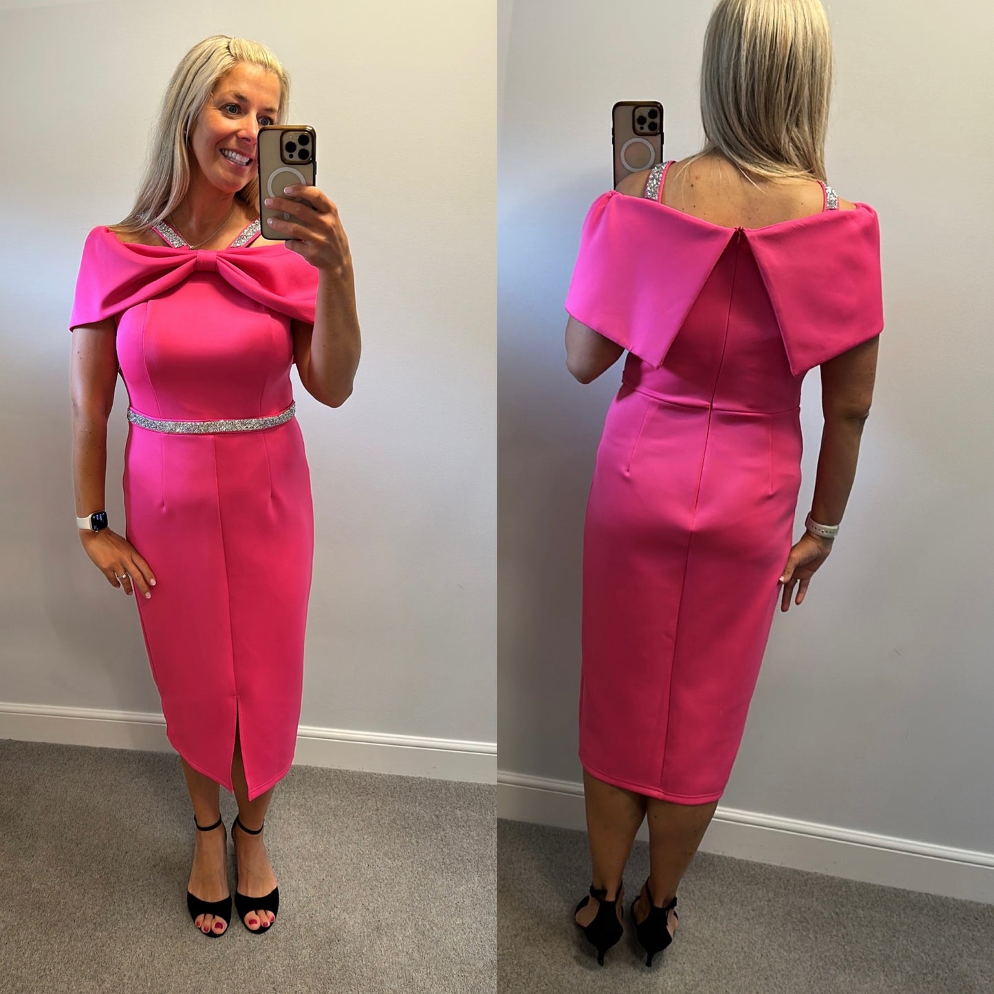 Aomei pink embellished dress size L would fit upto size 16
