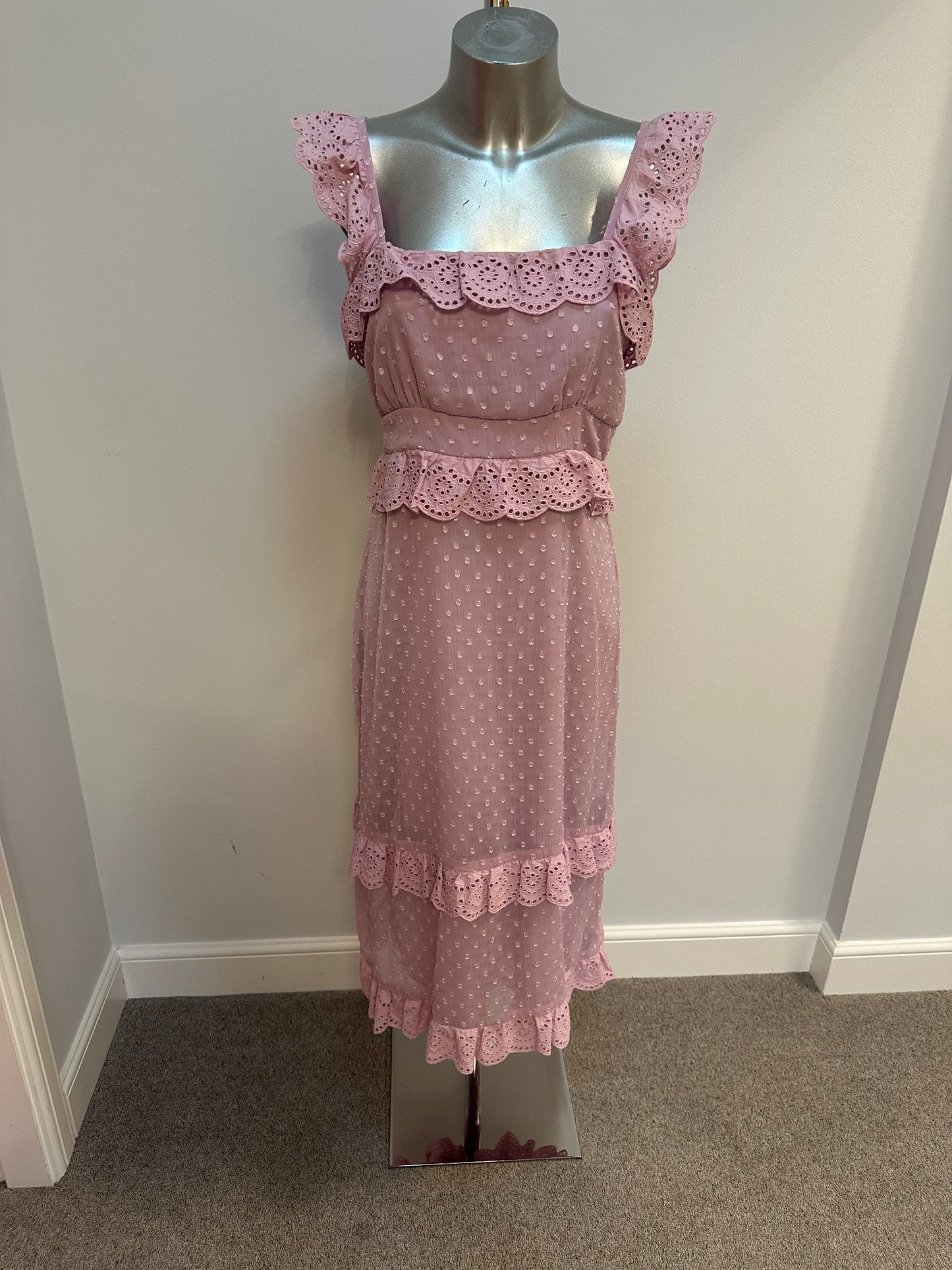 Hope & ivy light pink midi dress size 10