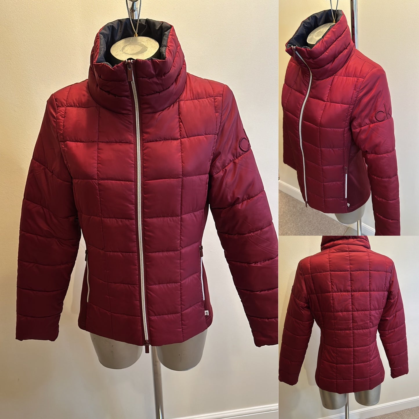 Calvin Klein burgundy quilted jacket size 10