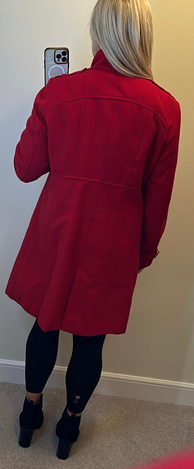 Wallis red long line jacket size 18