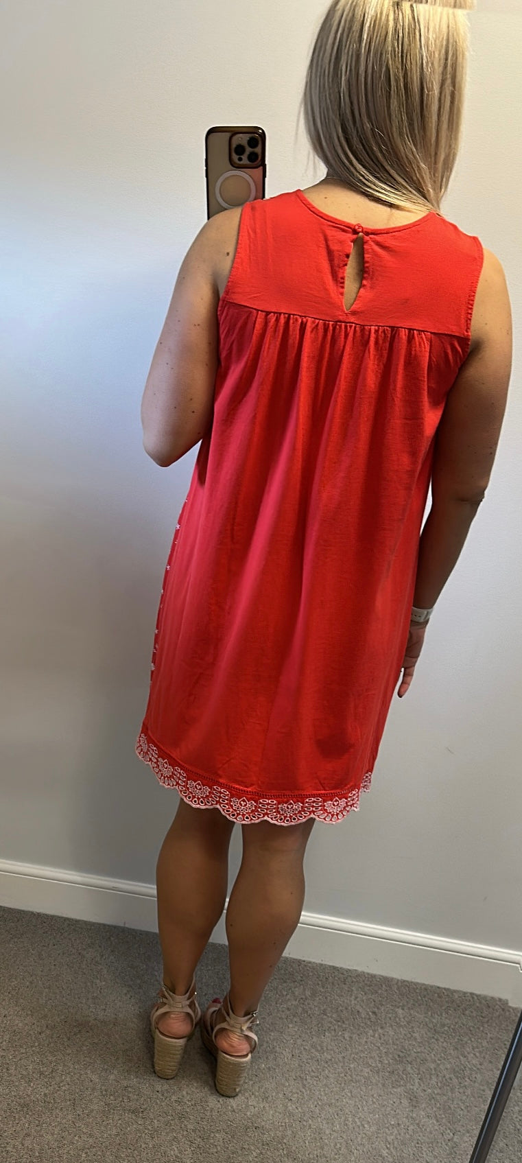 Next red embroidered dress size 14