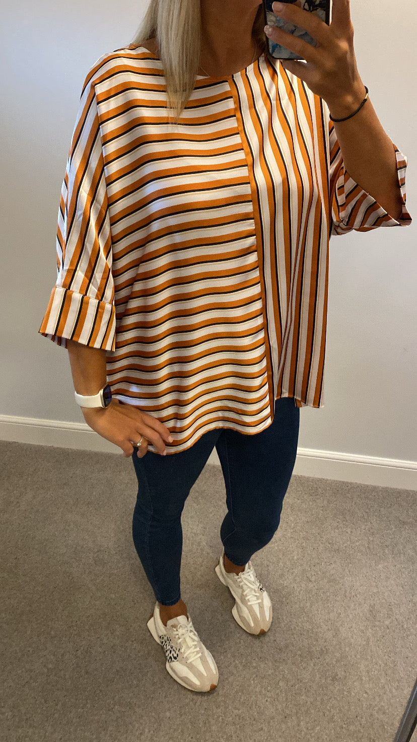 Wallis orange stripe top size L would fit upto size 18