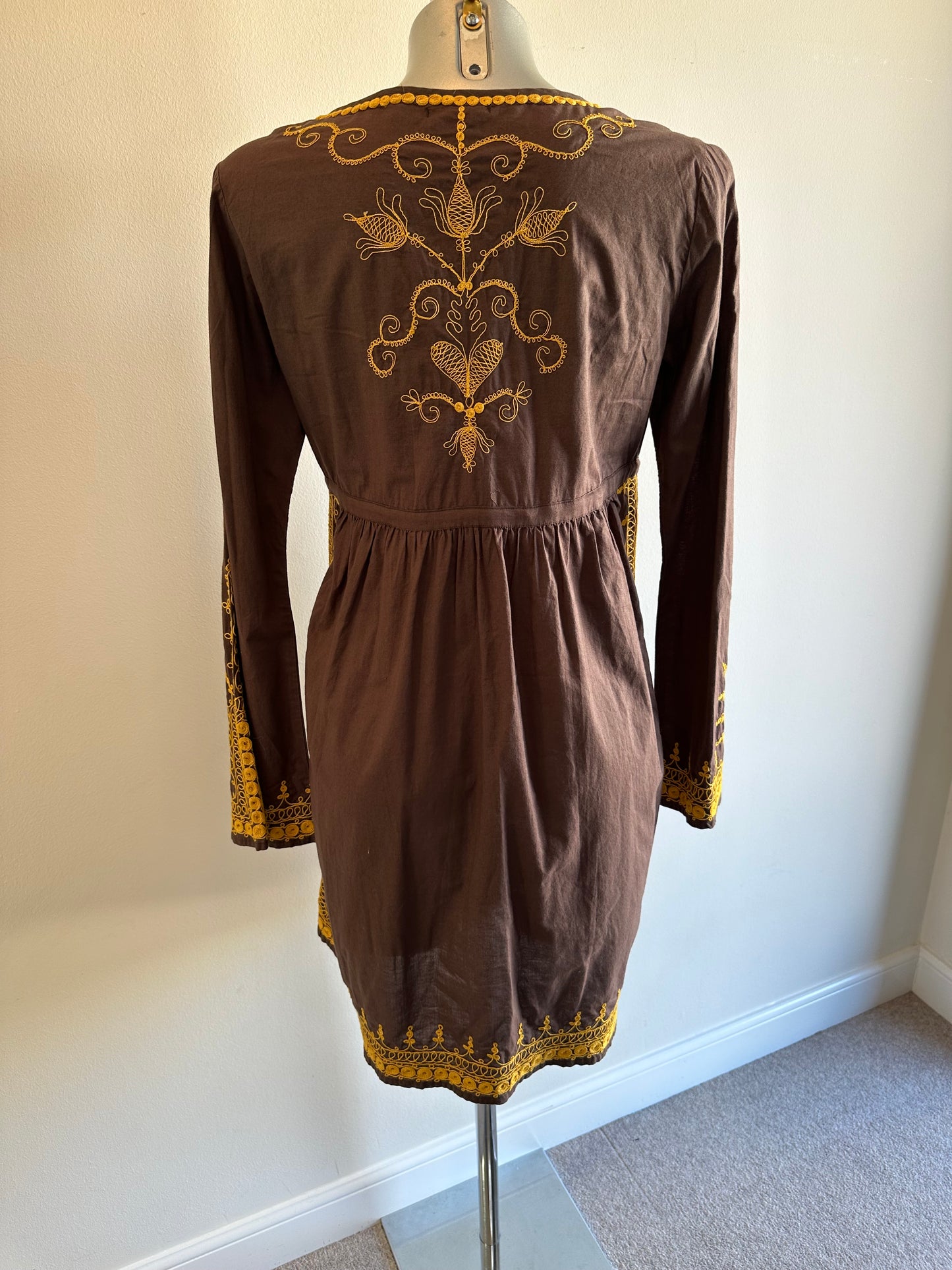 Lucky brand embroidered cotton dress size S (8-12)