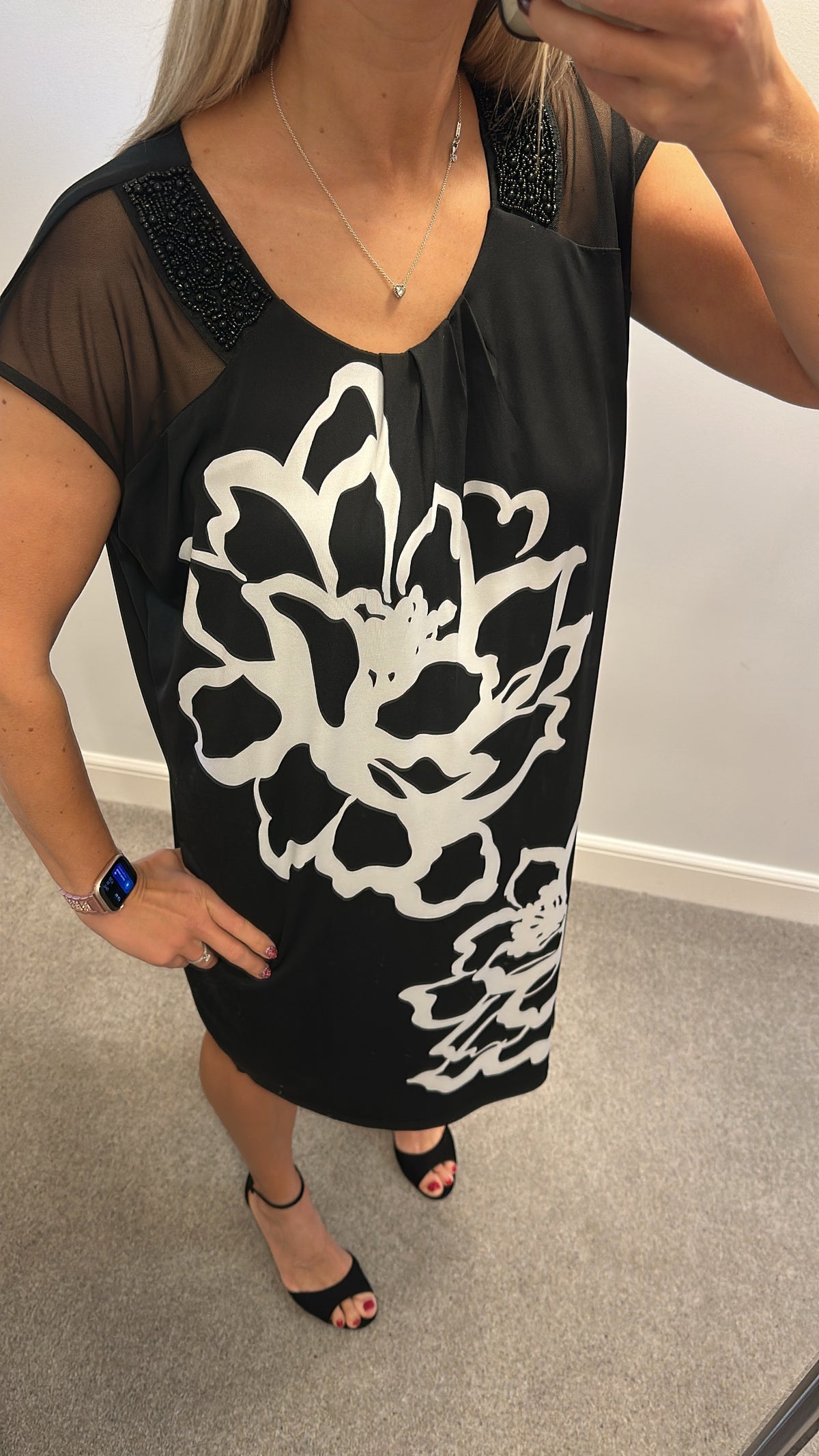 Klass black floral dress size 22