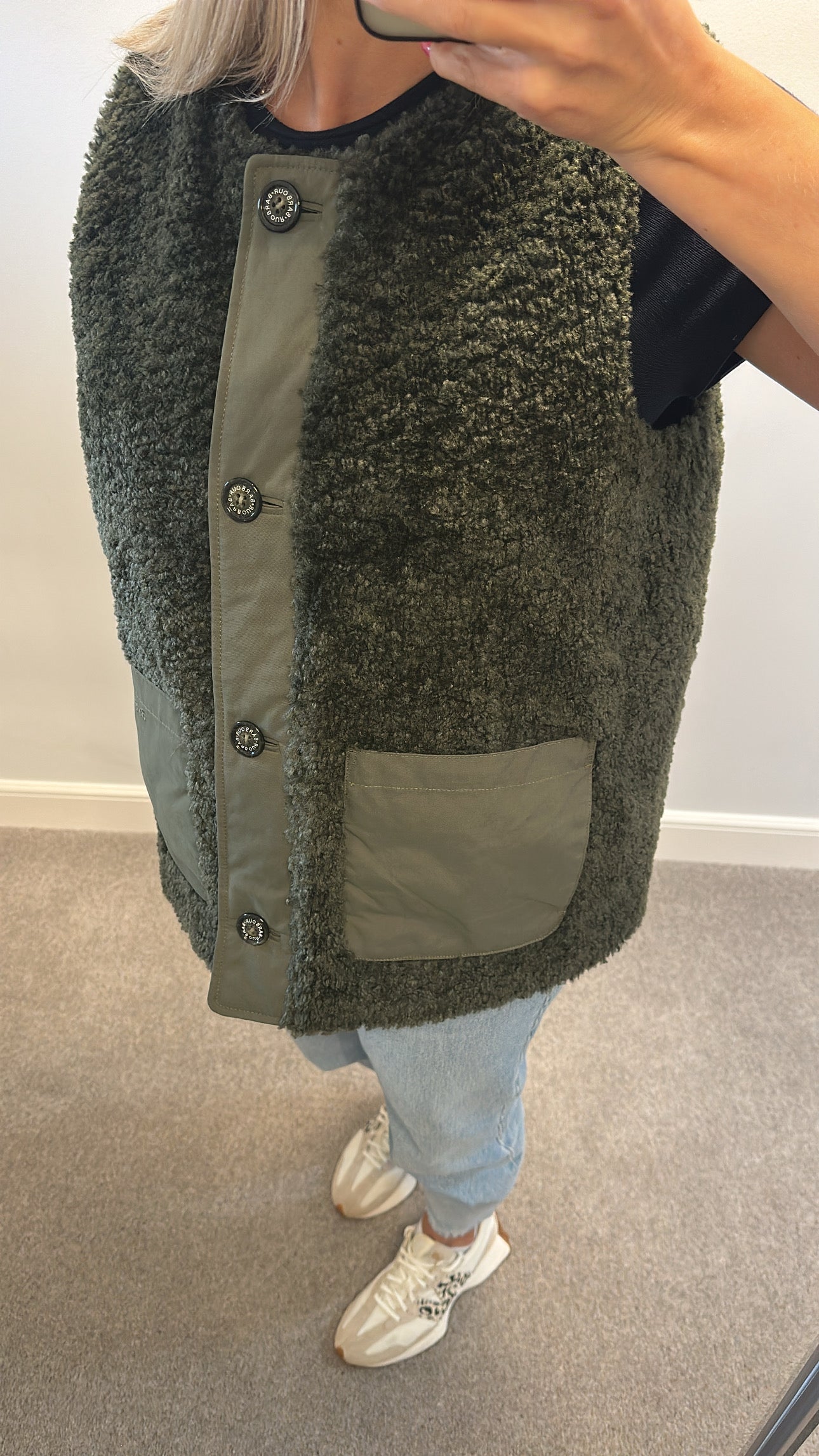 Barbour Kintra Borg olive green gilet size 16