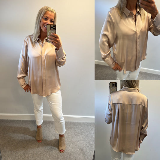 Autograph beige silk style shirt size 18 brand new without tags