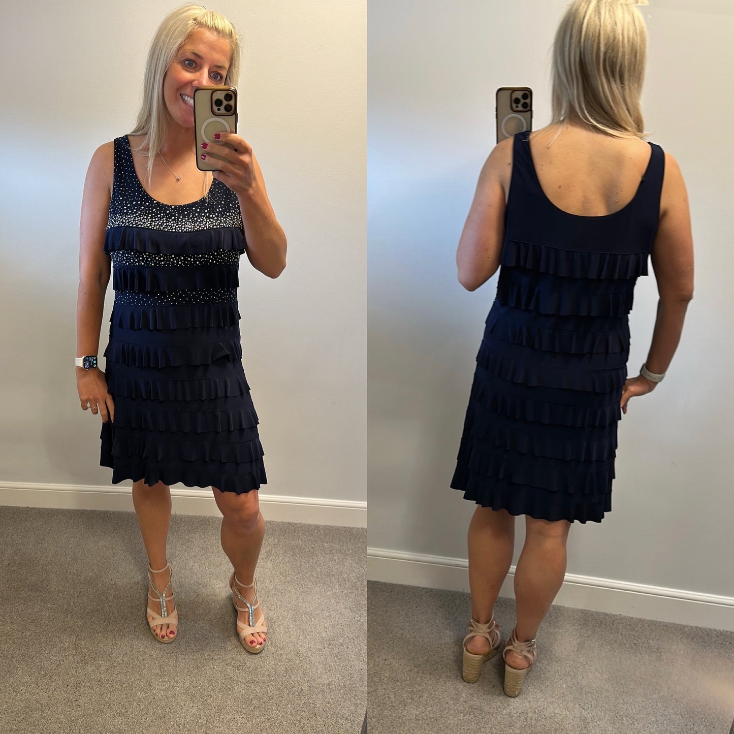 Alparadise navy embellished ruffle dress size XL would fit upto size 18