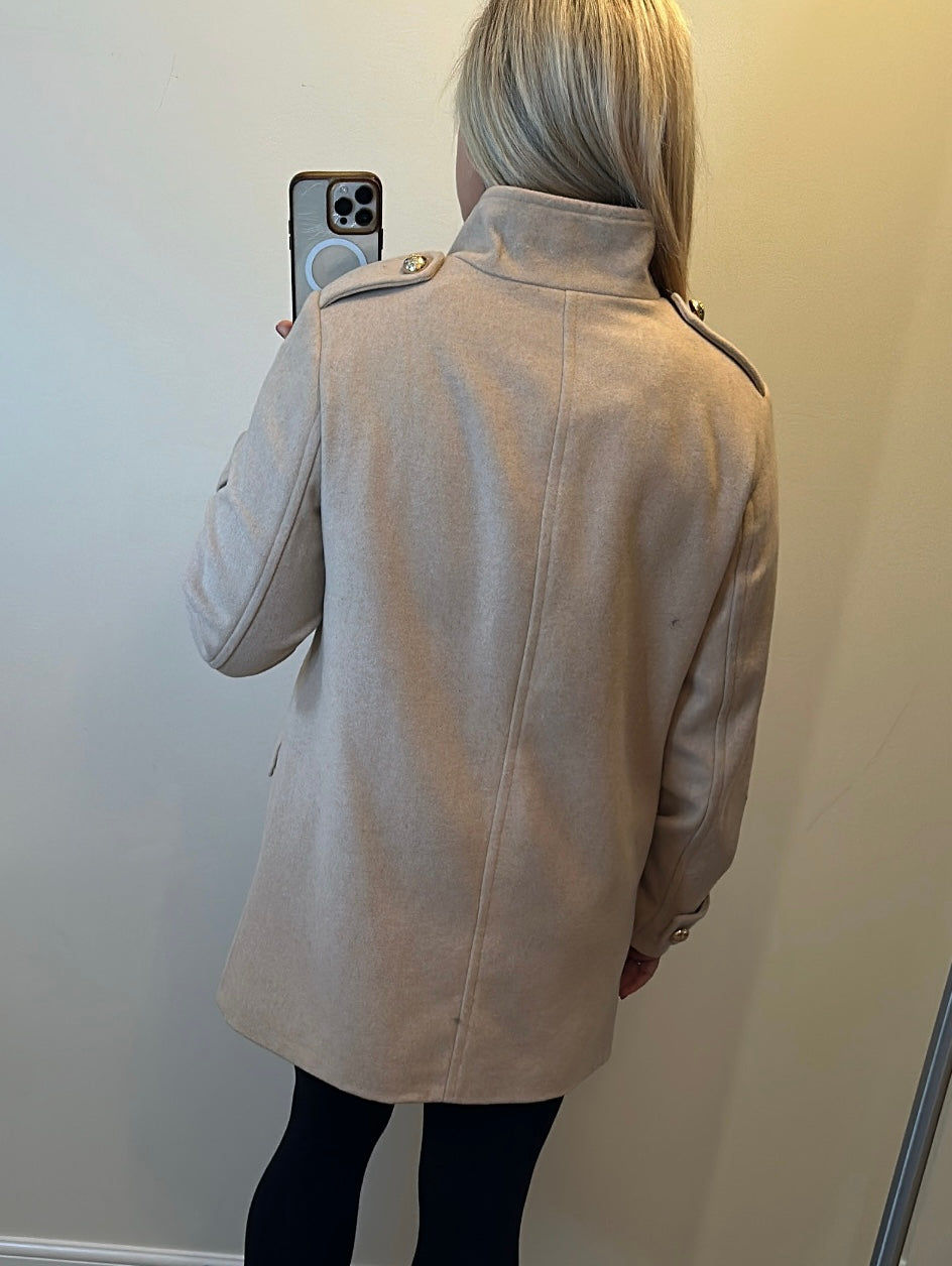 Monsoon wool beige jacket size 14