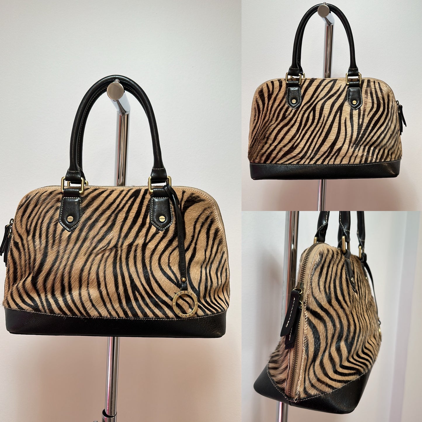Edina Ronay Tiger print handbag 100% cow leather