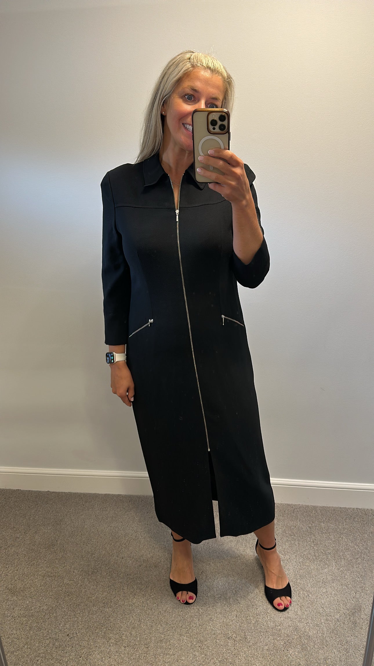 Luis civit black zip dress size 14