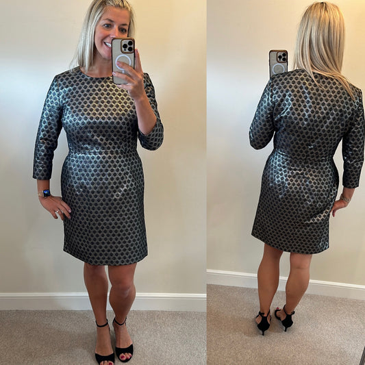 Autograph silver / black metallic dress size 14