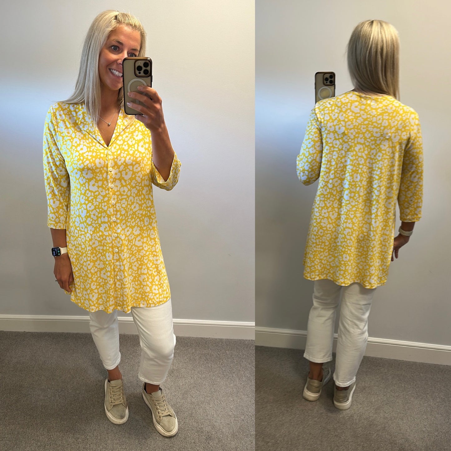 Kim & Co yellow shirt size L (UK 12-16)