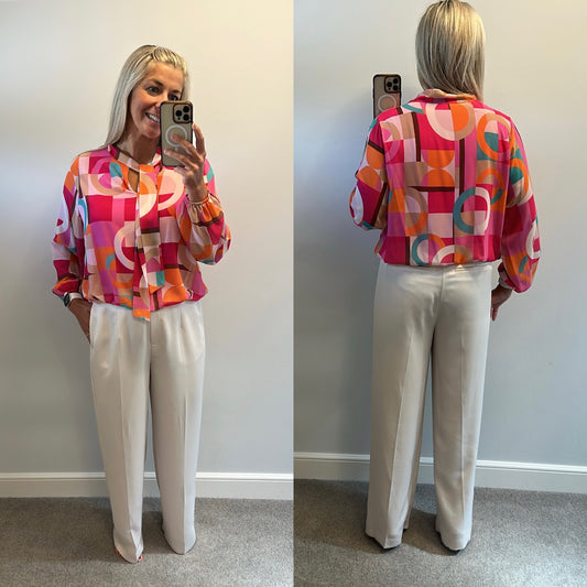 White label the white company cream white leg trousers size 14