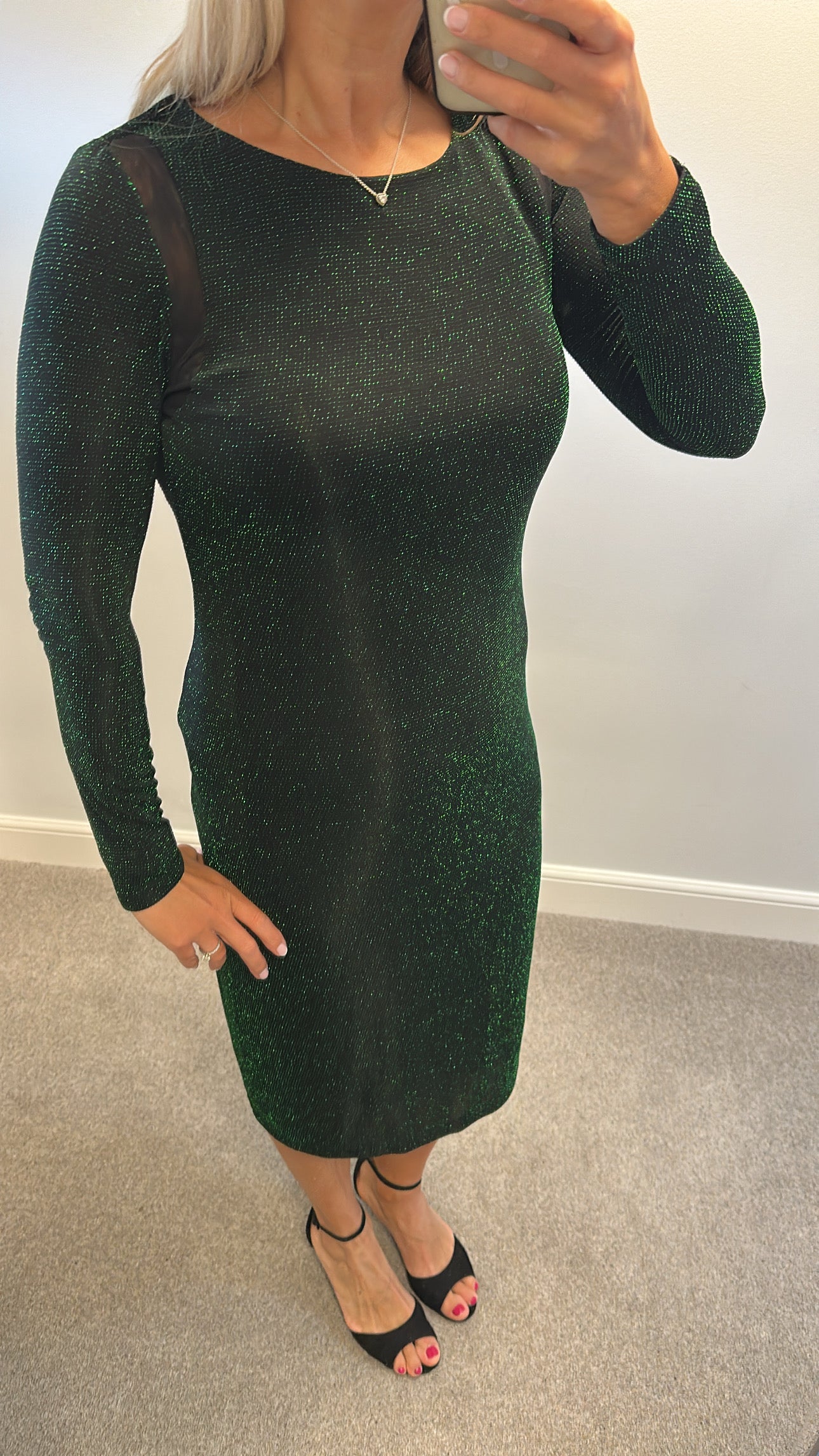 Star by Julien Macdonald green sparkly dress size 14