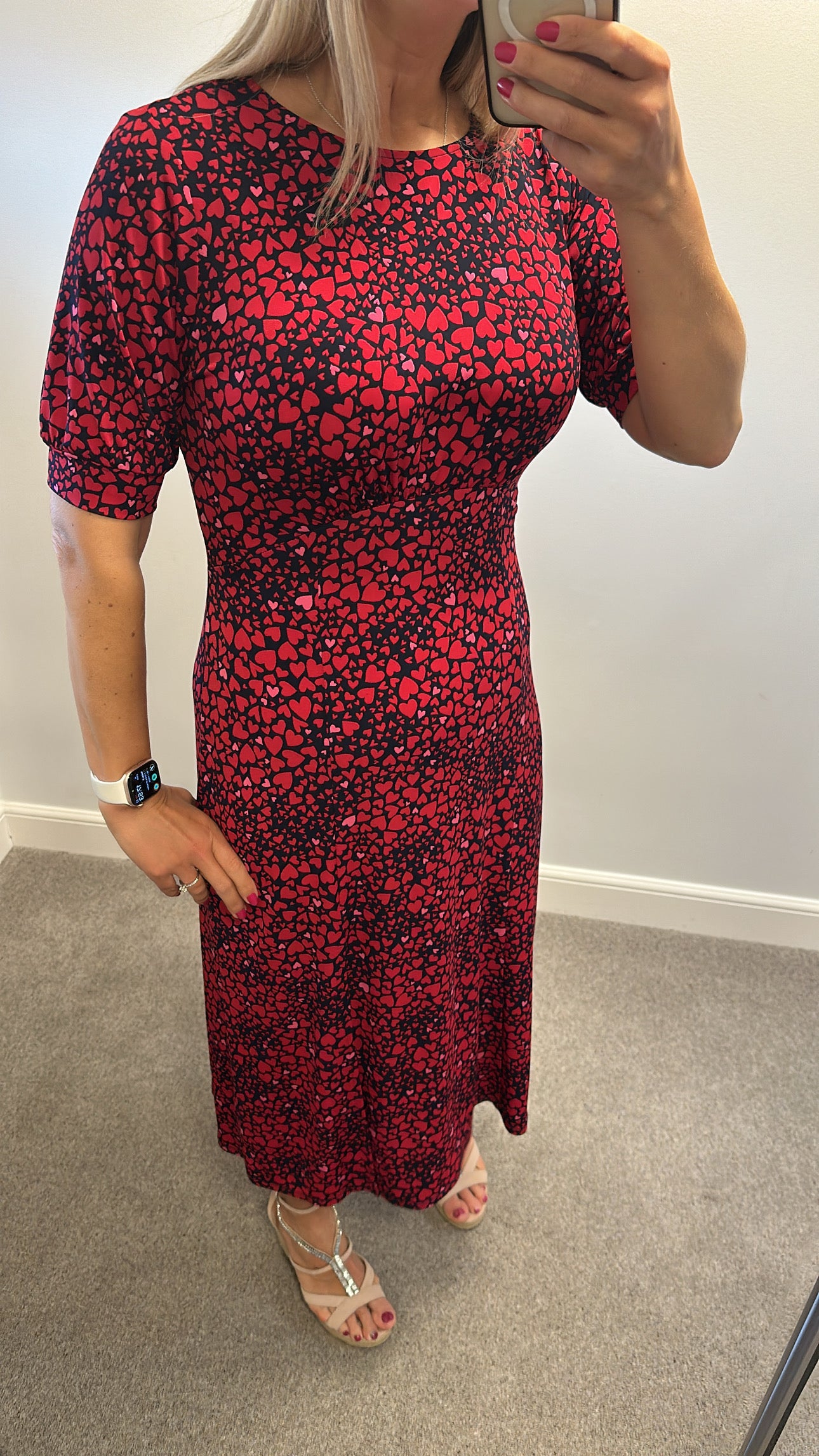 Oasis black heart midi dress size M would fit upto size 14