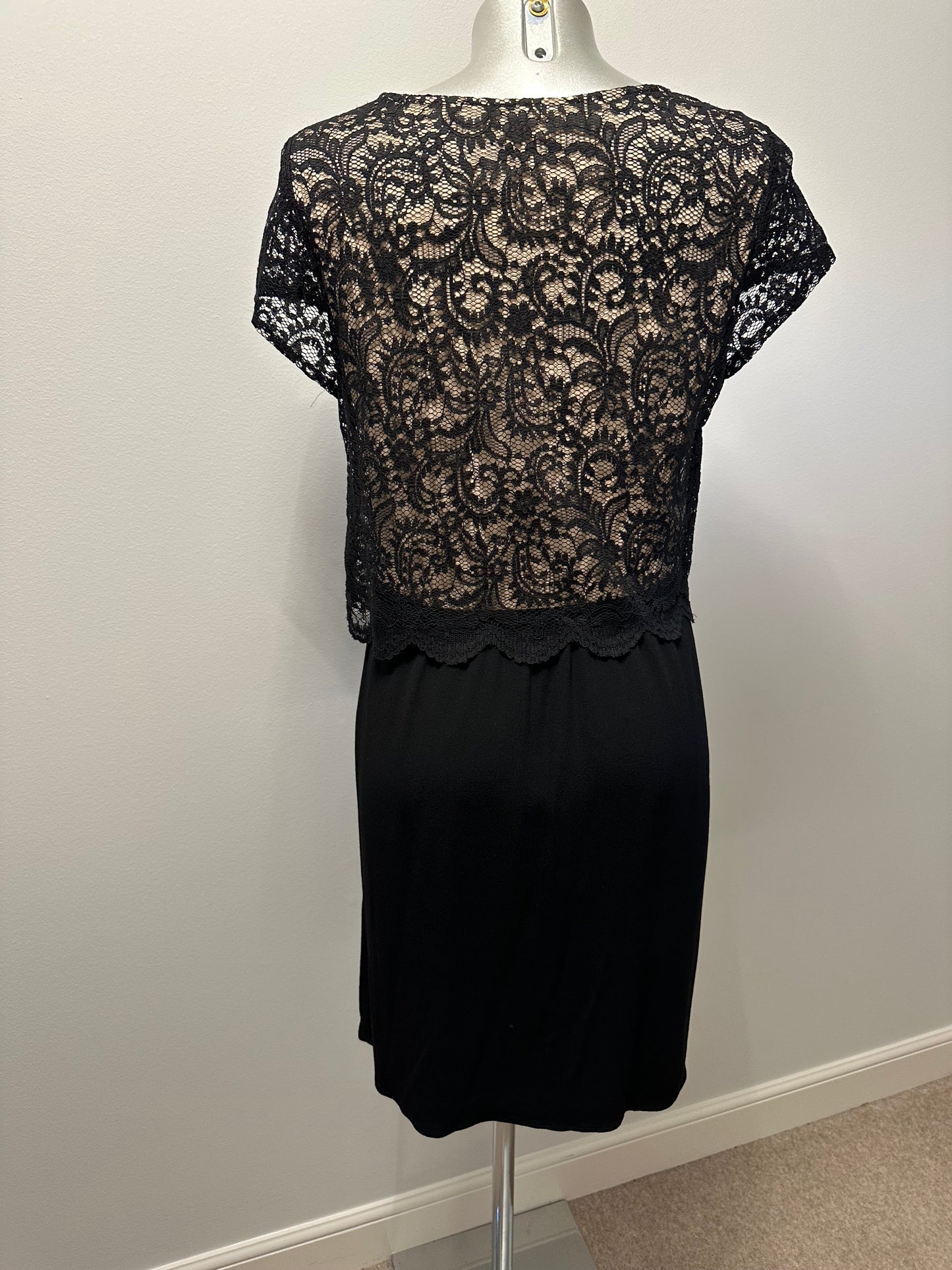 Taifun black / beige lace dress size 12