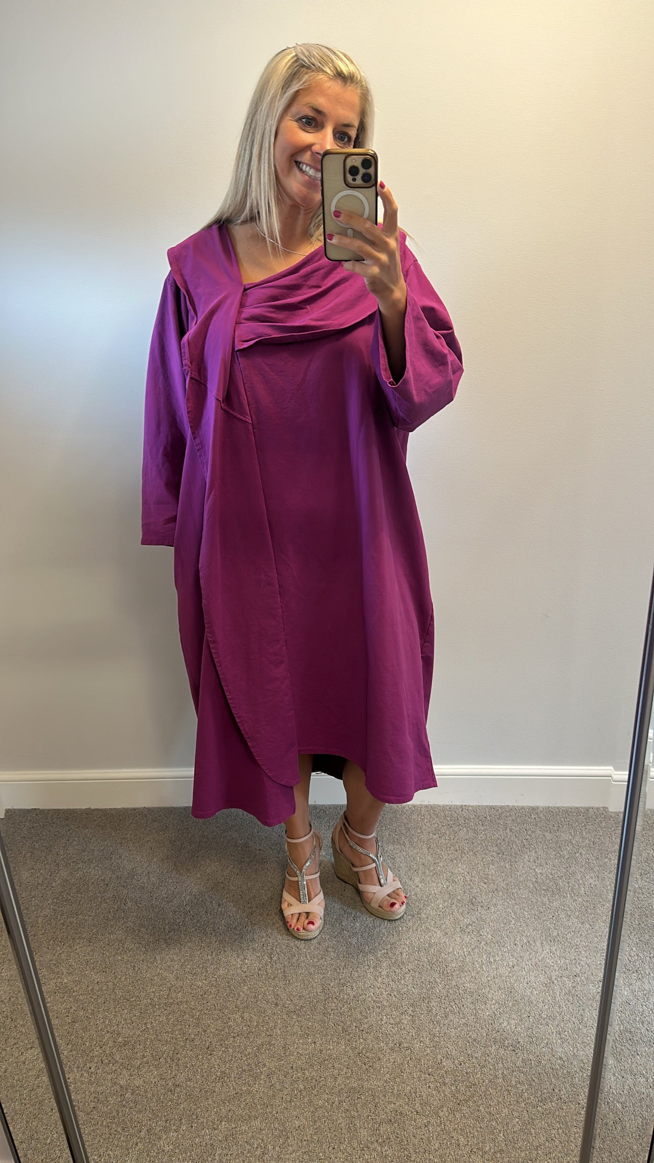 Purple long floaty dress one size would fit upto size 26