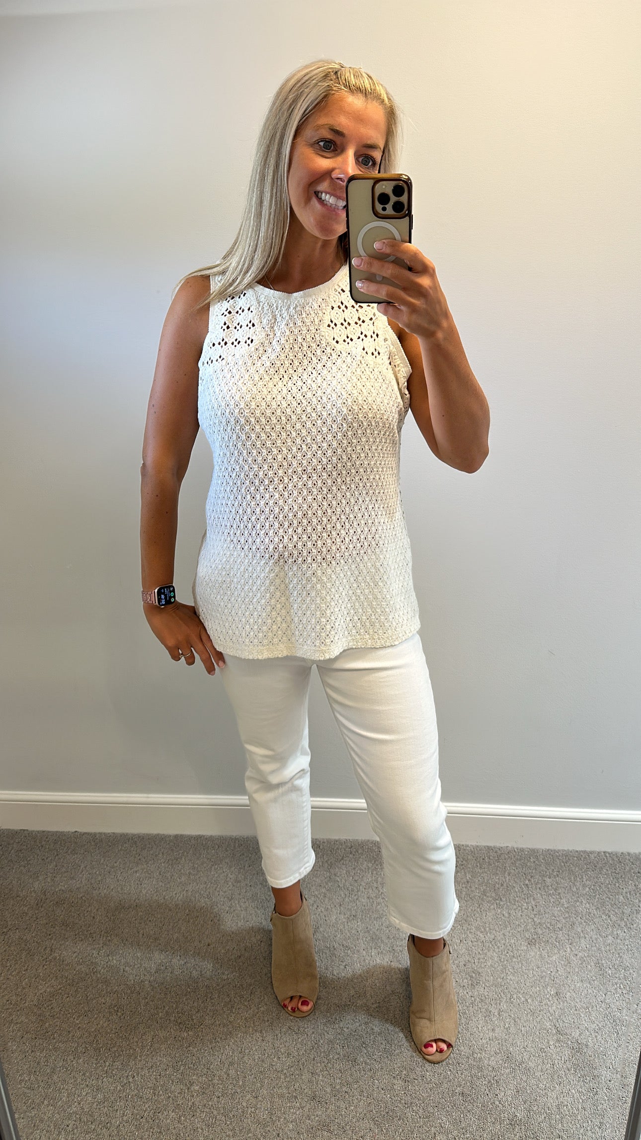 Fat face cream knit top size 18