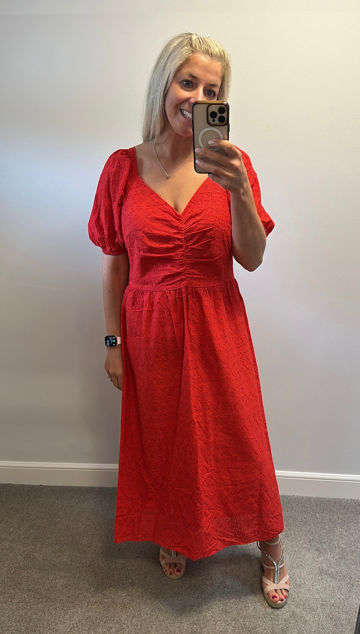 Friends like these red embroidered dress size 16