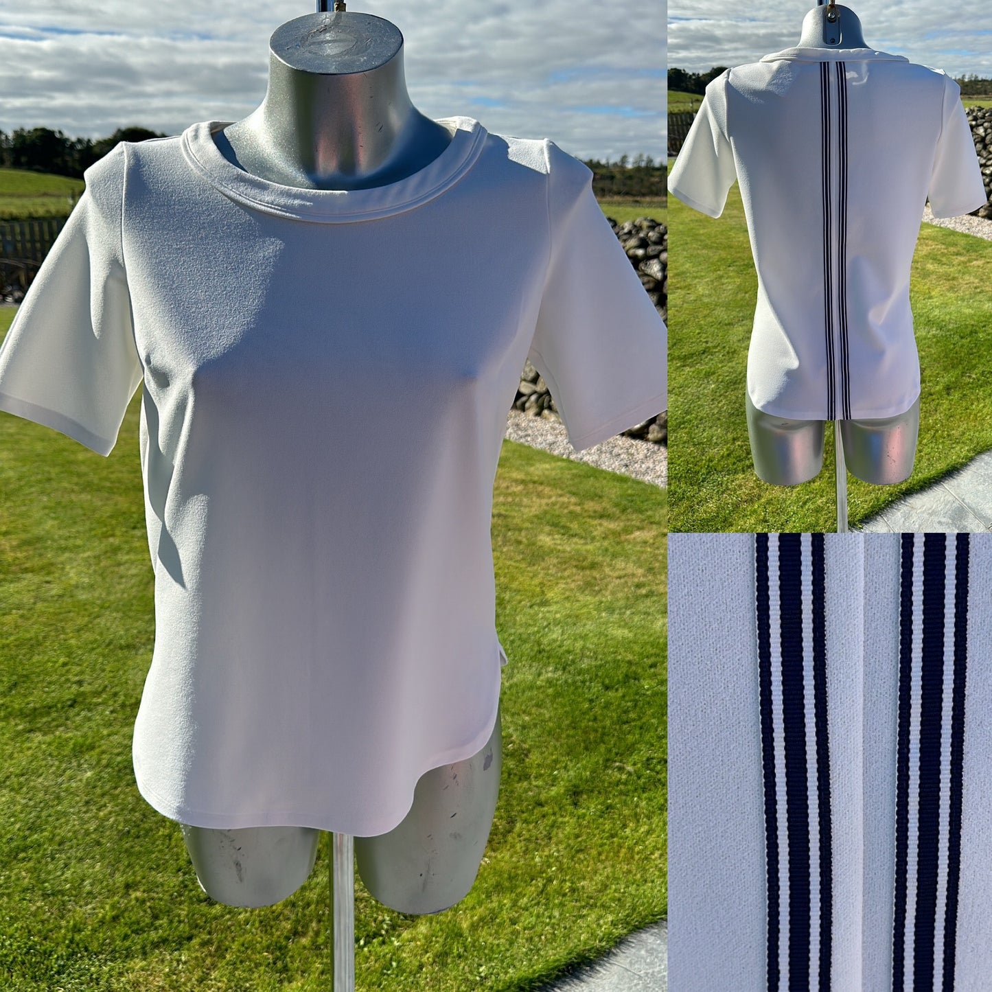 Next white tshirt with pin stripe size 8 petite