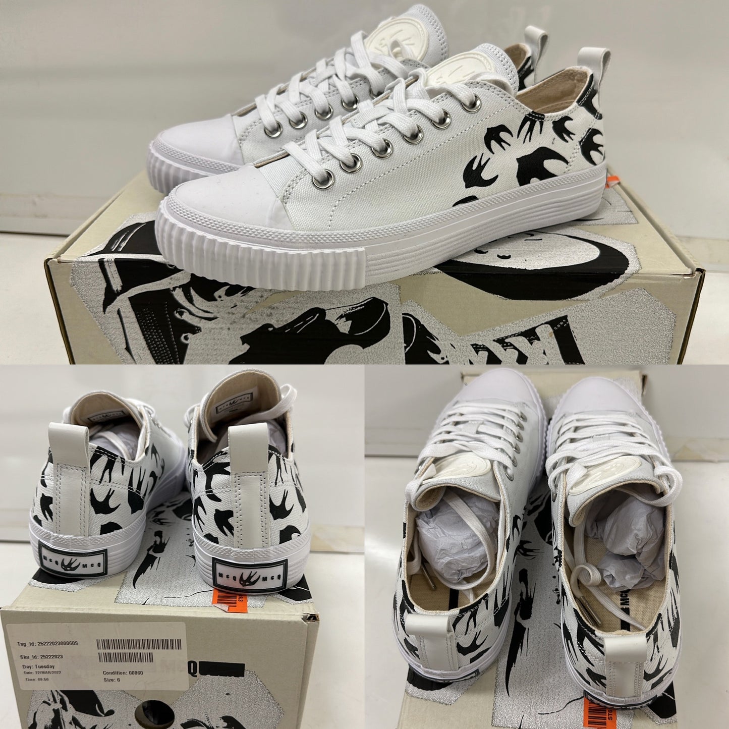 Alexander McQueen Women's White Swallow Swarm Trainers UK 6