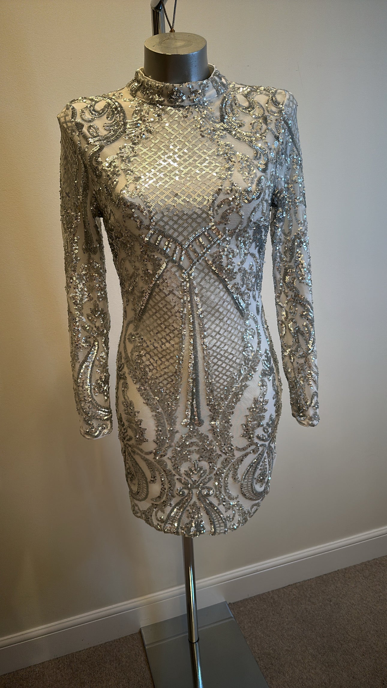 Quiz silver sequin dress size 10