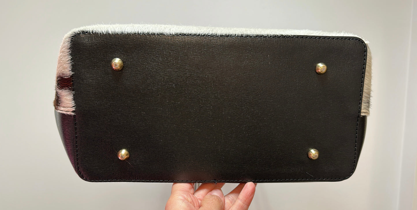 Vera Pelle made in Italy Cow print handbag 100% leather