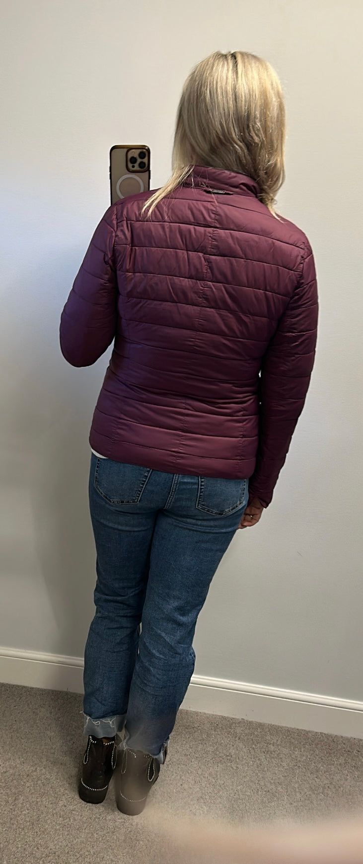 Barbara Lebek reversible burgundy floral jacket size 12