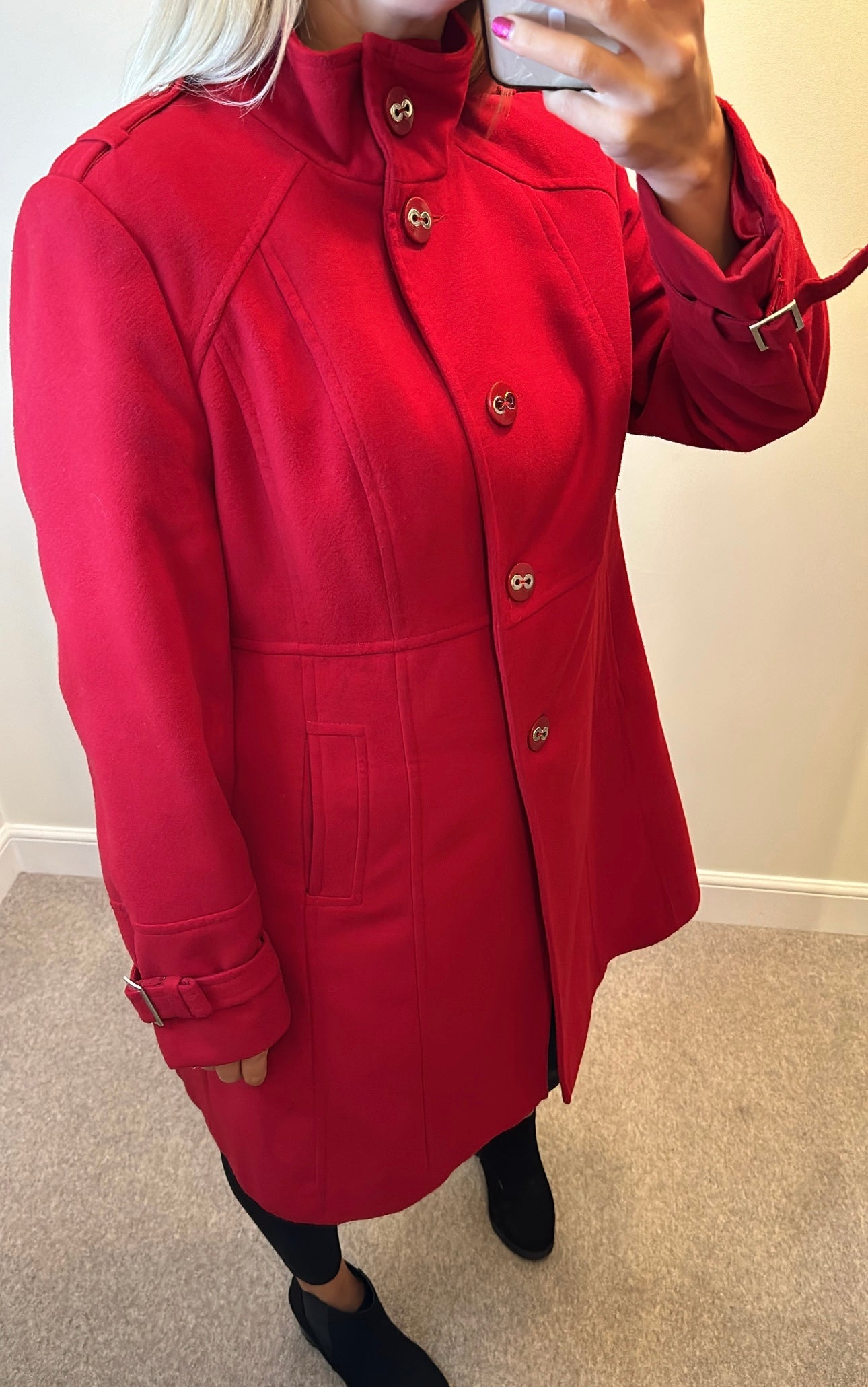 Wallis red long line jacket size 18