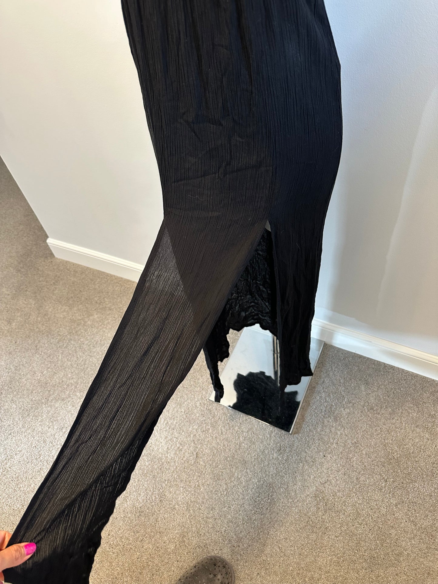 New look black dress with split size S would fit up to size 10